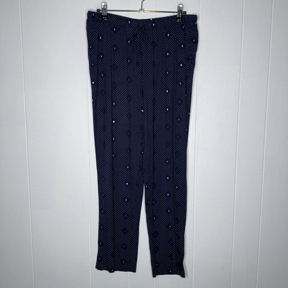 Soma Women’s Cool Nights Ankle Pajama Pants Shine On Dot Navy Size M NWT